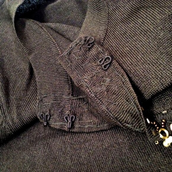 Vintage Y2K Jones New York Open-Front Cardigan Fine Knit Sweater -S(4) Beaded - Picture 10 of 10